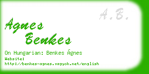 agnes benkes business card