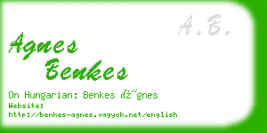 agnes benkes business card